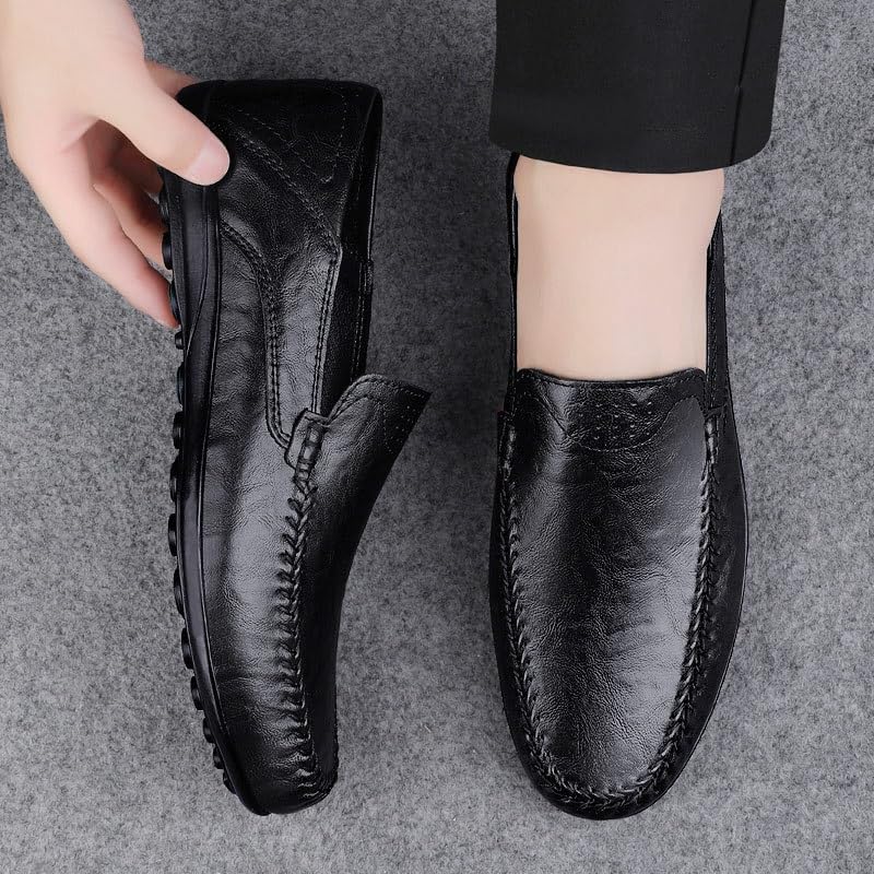Men's Patent Leather Brogue Low Heel Oxfords Slip On Formal Tuxedo Dress Leather Shoes Business Casual Driving Boat Shoes3