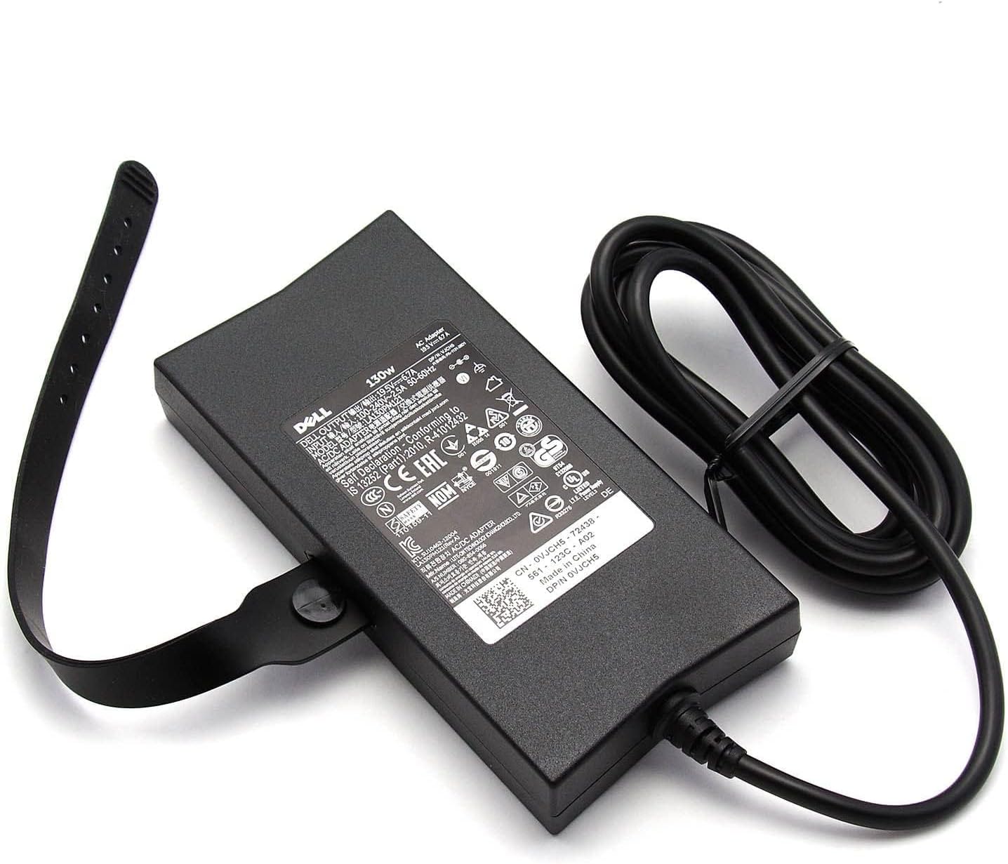 Dell 130W 240V Slim 7.4 MM Pin Laptop Charger Adapter For Alienware, Inspiron 15, Latitude, Precision And Vostro 15 Models - Black Without Power Cord