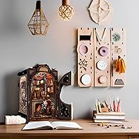 Vista 5 de Fsolis - Kit de manualidades para rincón de lectura, casa de muñecas en miniatura 3D, rompecabezas para adultos, 108 piezas de madera, decoración