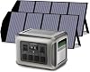 ALLPOWERS R2500 Solar Generator 2016Wh with 2x 140W Portable Solar Panels, 4 X 2500W 4000W Surge AC Outlets, Portable Power Station, Outdoor Generator