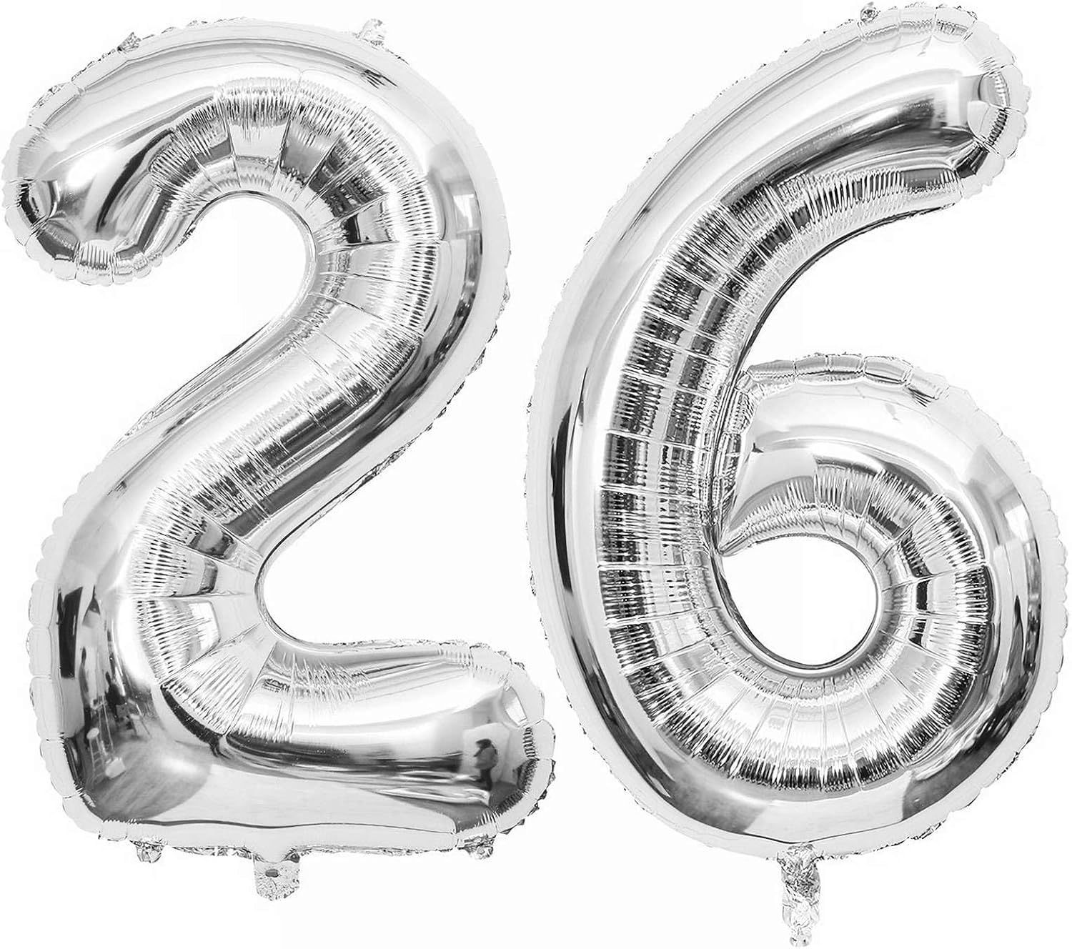 2Pcs 26 number Silver Foil Balloon 16 Inch For Birthday Decoration Items 26th Year Balloons, Twenty Six (Pack of 2)-image-37