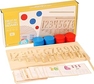 Contando pinos, Placas Número Peg Suaves Engraçadas para Crianças, Tabuleiro madeira para crianças manipuladores matemáticos materiais matemáticos e números montessori para Nanyaciv