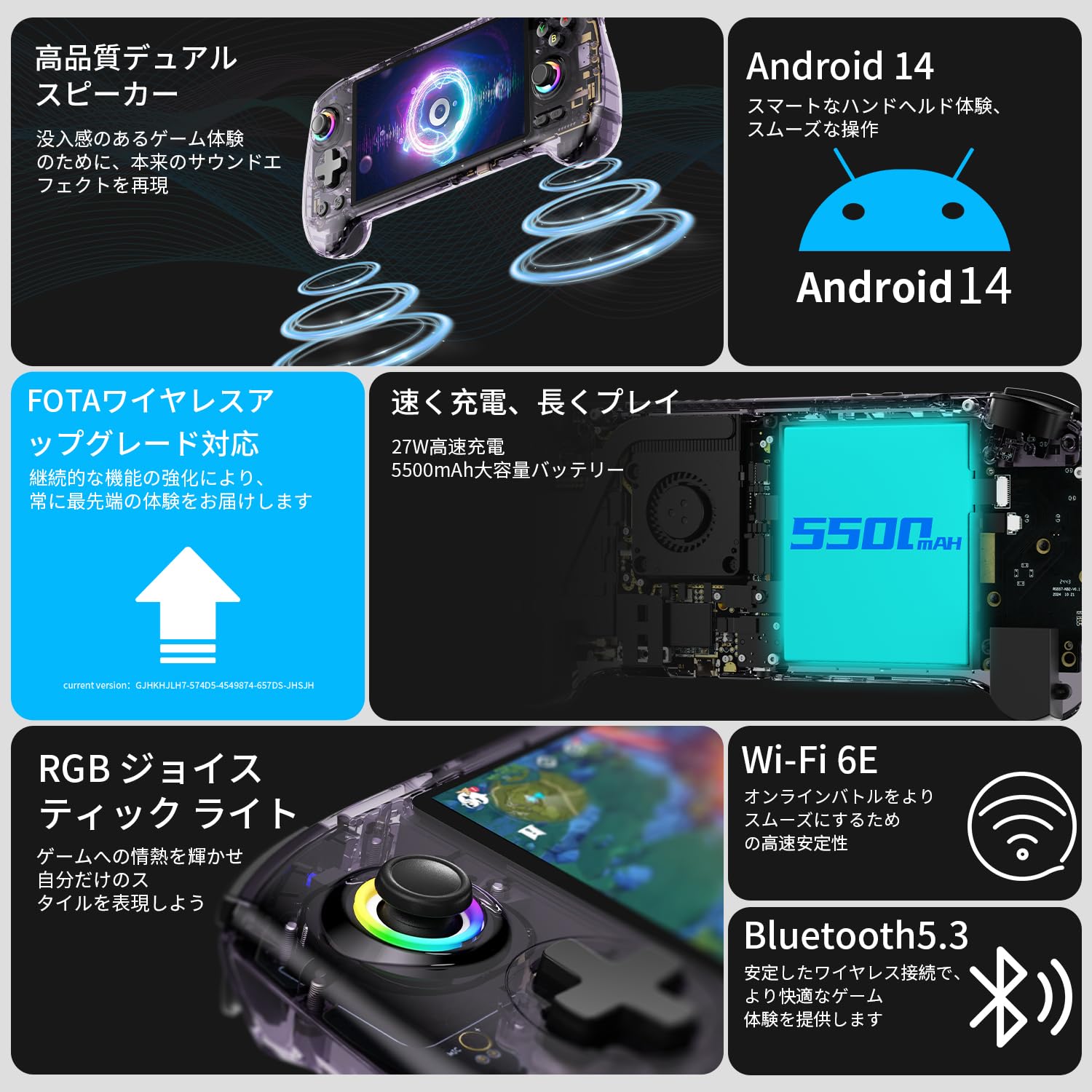 Amazon | ANBERNIC RG557 android 14 ゲーム機 5G WiFi 4.2