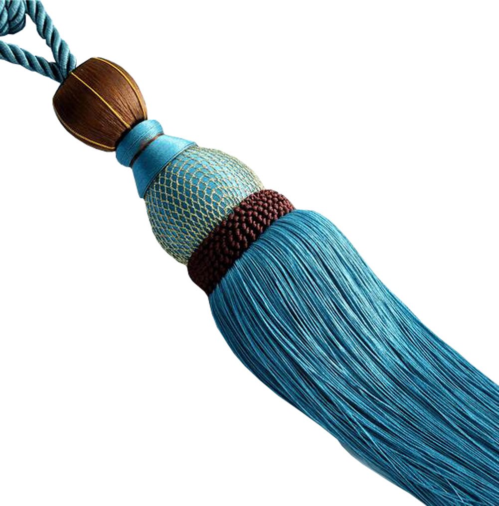 Embrasses De Rideaux à Pompons Pour La Décoration Intérieure 1 Paire CLGQ-02 (Bleu.[Q358
