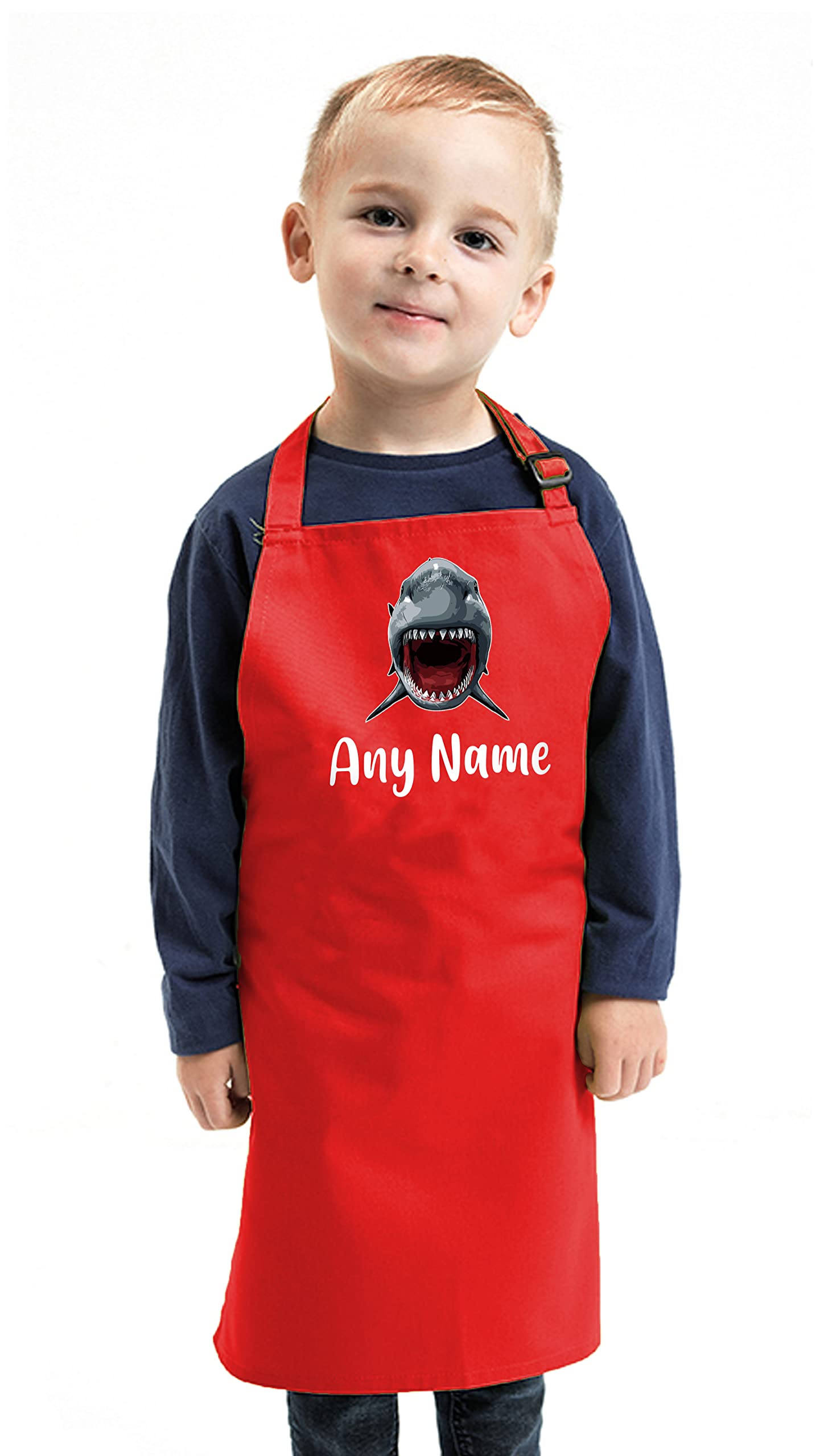 Spoilt Rotten Great White Shark Design Personalised With Any Name Children's Apron Kids Apron