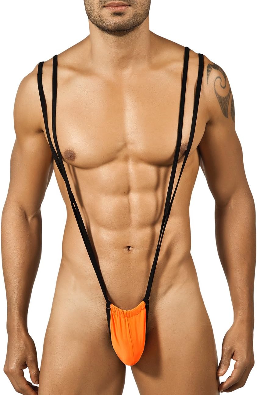 CandyMan Men's Jock Suspenders, Orange, X-Large