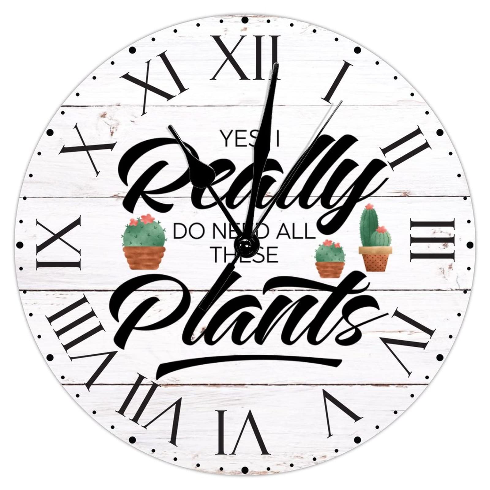 Horloge murale chiffres romains en PVC 30,5 cm pour cuisine et maison