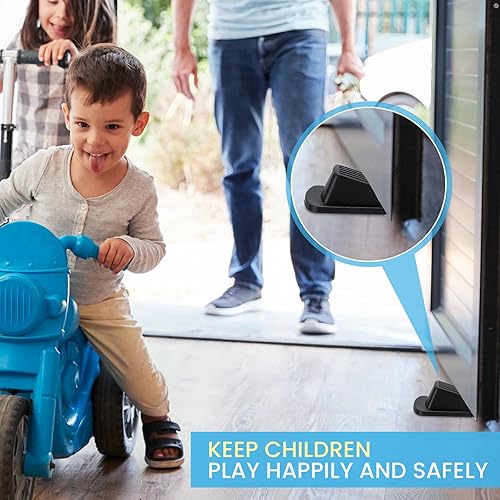 Miniatura 5 de Paquete de 24 topes de puerta de goma a granel para la parte inferior de la puerta con soporte, tope de puerta resistente para parte inferior de