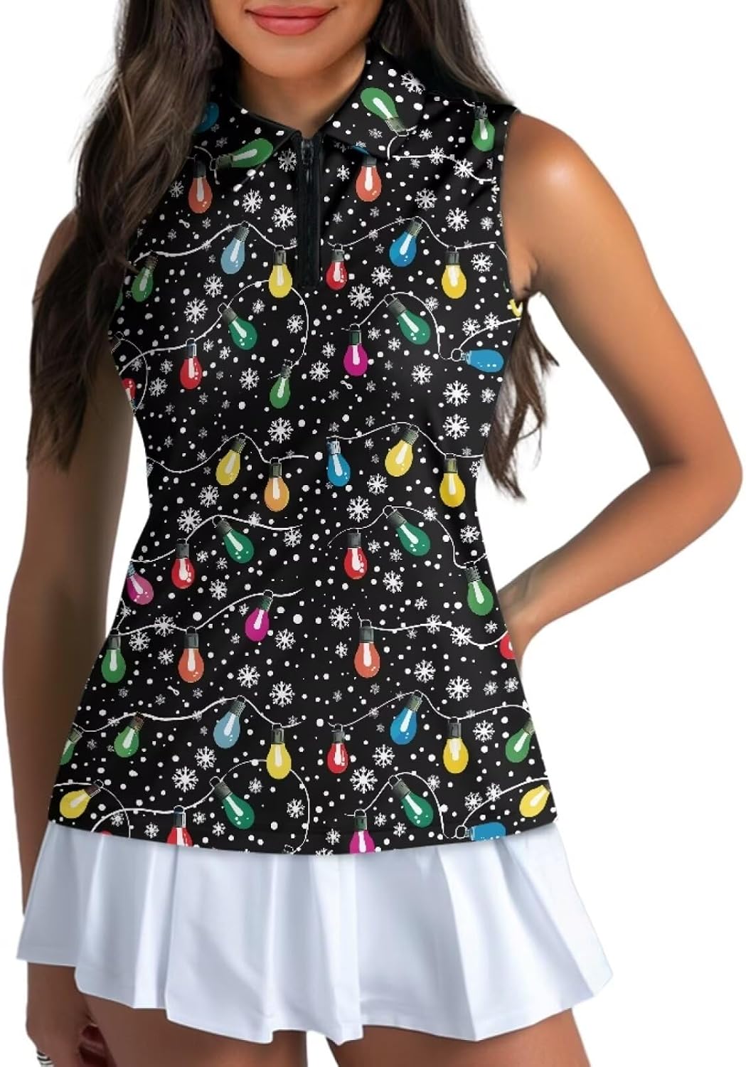 Belidome Sleeveless Golf Shirt for Women Half Zipper Workout Tennis Top Tee Quick Dry Soft Lightweight