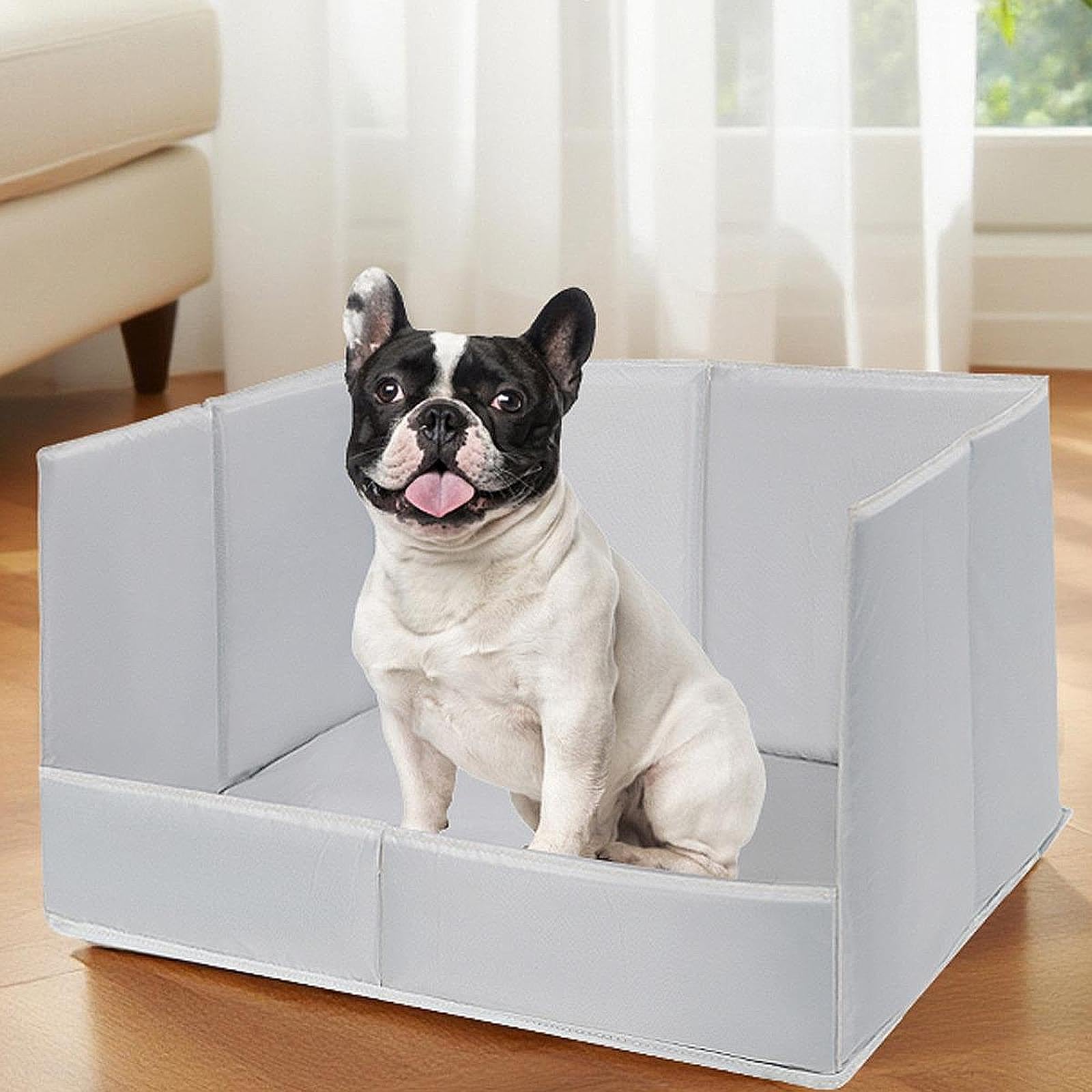 Toilette Pieghevole per Cani con Bordi Alti, Ideale per Cuccioli E Gatti (Adatta Anche per Uso Interno), L 113cmx85cmx41cm