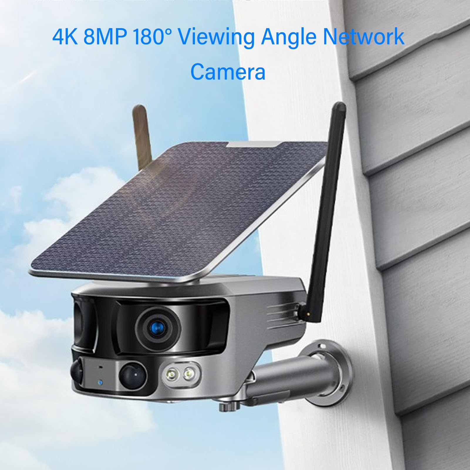 Sanpyl Solar Security Cameras, Dual Camera 8MP 1080P HD Wi Fi Camera with Motion Detection, Waterproof, 40M Infrared Night Vision, for Home Outdoor Security