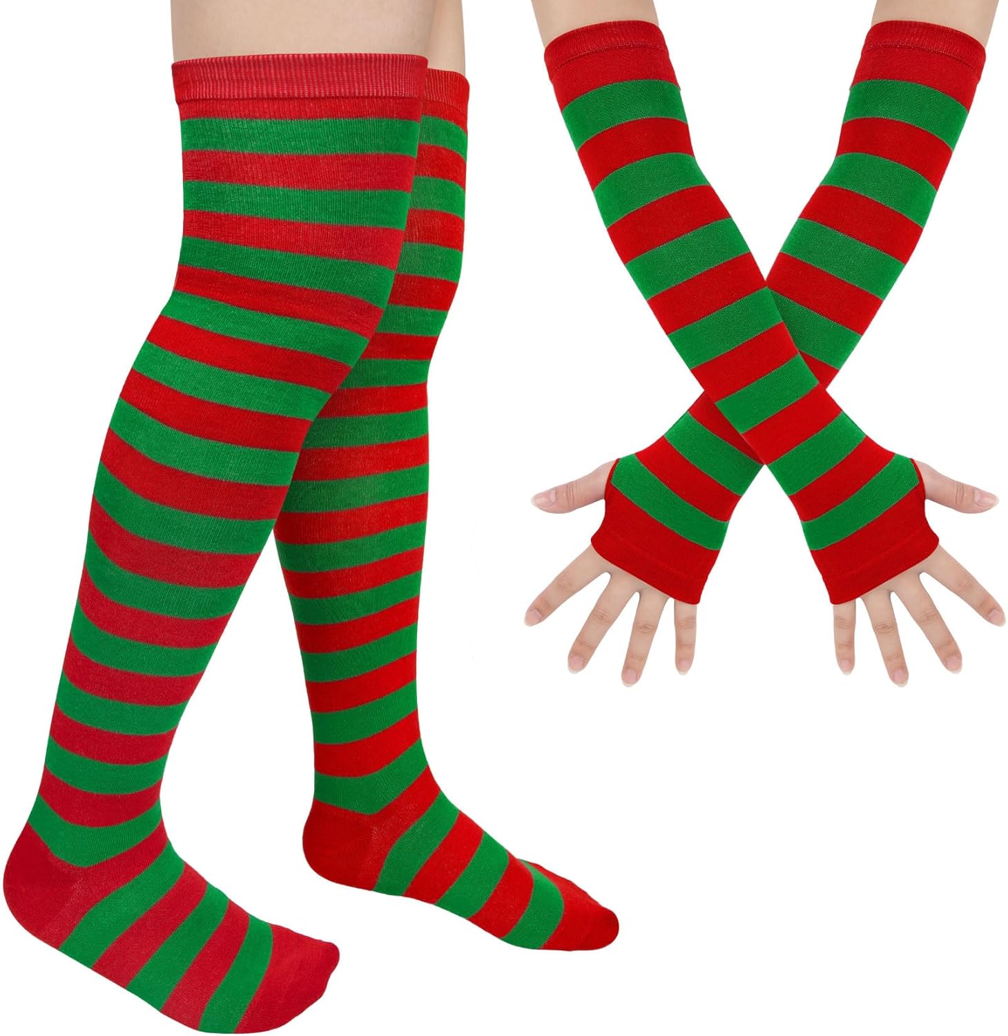 Chalier Womens Rainbow Socks Striped Knee High Socks...