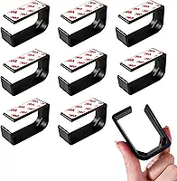Kit 8 Organizador De Fios Cabos Autoadesivo Fixação Extra Forte Esconde e Passa Mesa Setup (Preto)