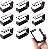 Kit 8 Organizador De Fios Cabos Autoadesivo Fixação Extra Forte Esconde e Passa Mesa Setup (Preto)