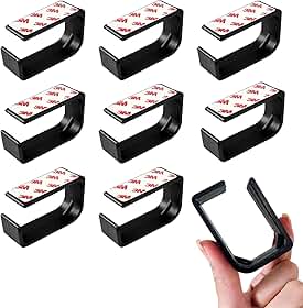 Kit 8 Organizador De Fios Cabos Autoadesivo Fixação Extra Forte Esconde e Passa Mesa Setup (Preto)