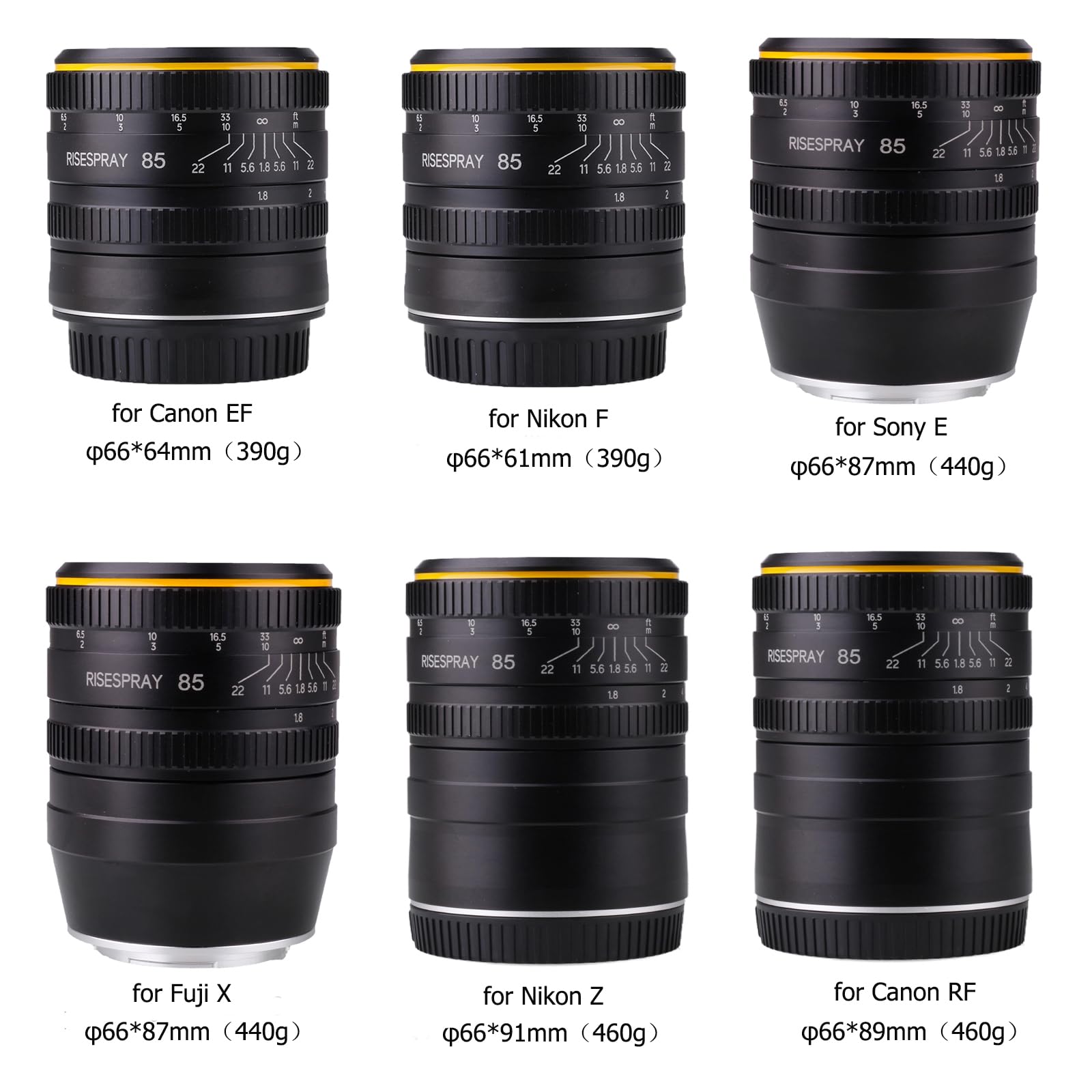 Amazon.com : RISESPRAY 85mm f/1.8 Full-Frame Manual Camera Lens