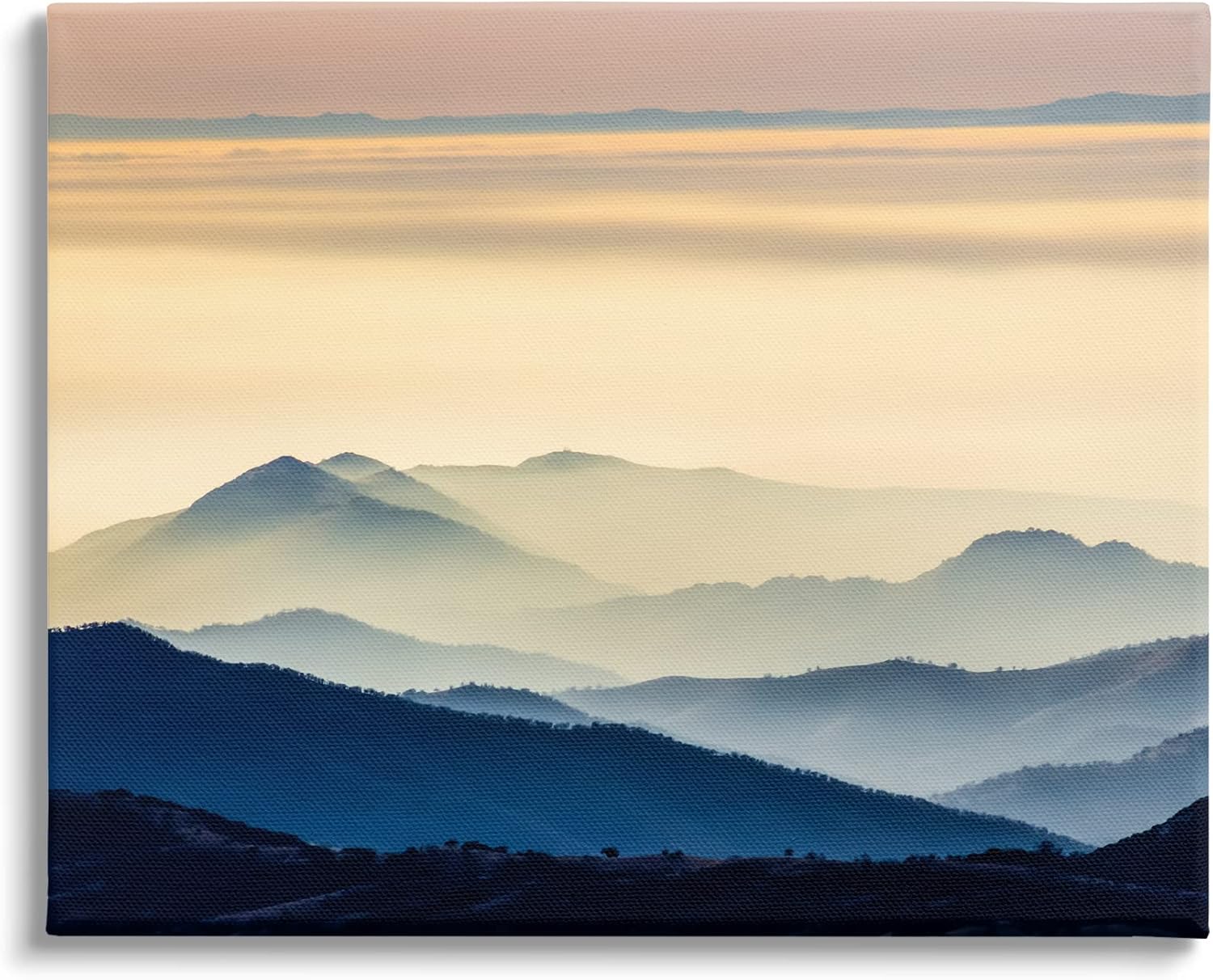 Stupell Industries Layered Foggy Sunrise Mountain Peaks Radiant Glow, Design by Jeff Poe Photography 20 x 16