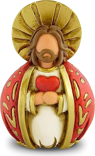 Sagrado Corazón de Jesús, Decorative Figurine, Sculpted Hand-Painted Figure, Jesus Christ Statue, Home Decor, Gift. (Sacred Heart)
