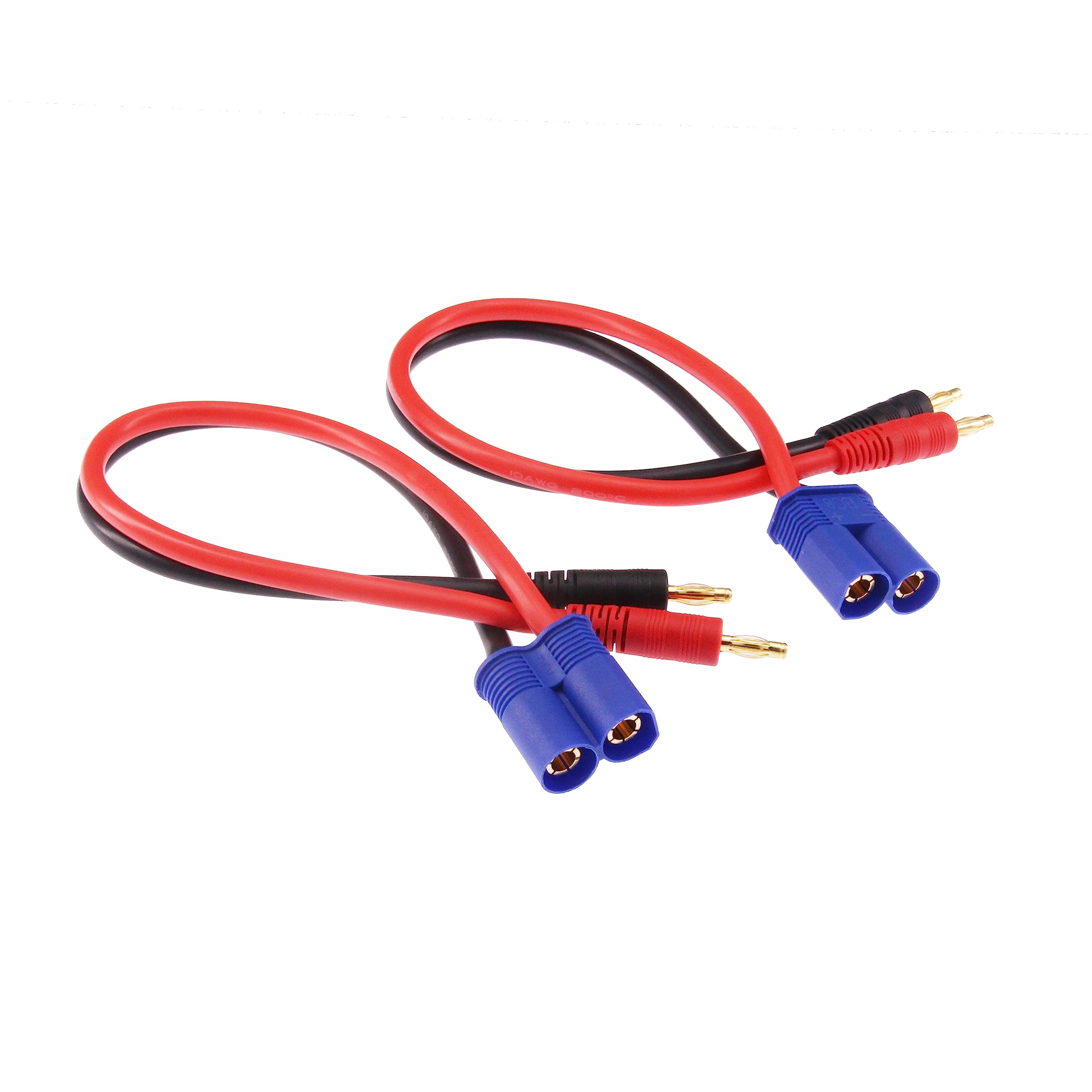 1pc EC8 Connector Plug to 4mm Banana Plugs Battery Charge Lead Adapter Cable 10awg 12inch(E161-1)