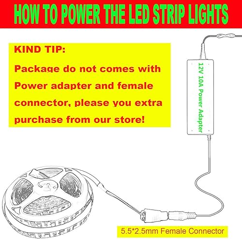 Miniatura 8 de Tira de luz LED de doble fila, luz blanca diurna 6500 K, súper brillante, regulable, impermeable, 12 V, 16.4 pies, SMD 2835 2400 LED, cinta de luz