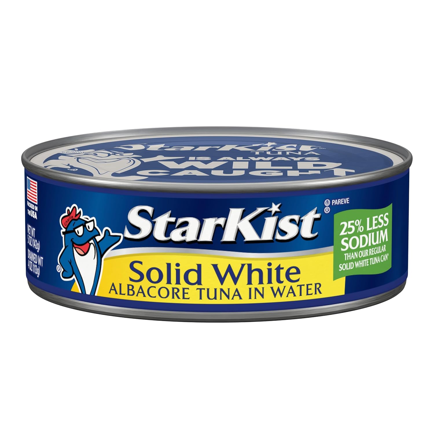 StarKist Solid White Albacore Tuna in Water 25% Less Sodium - 4 - 5 oz Cans (Pack of 6) - 24 Cans Total