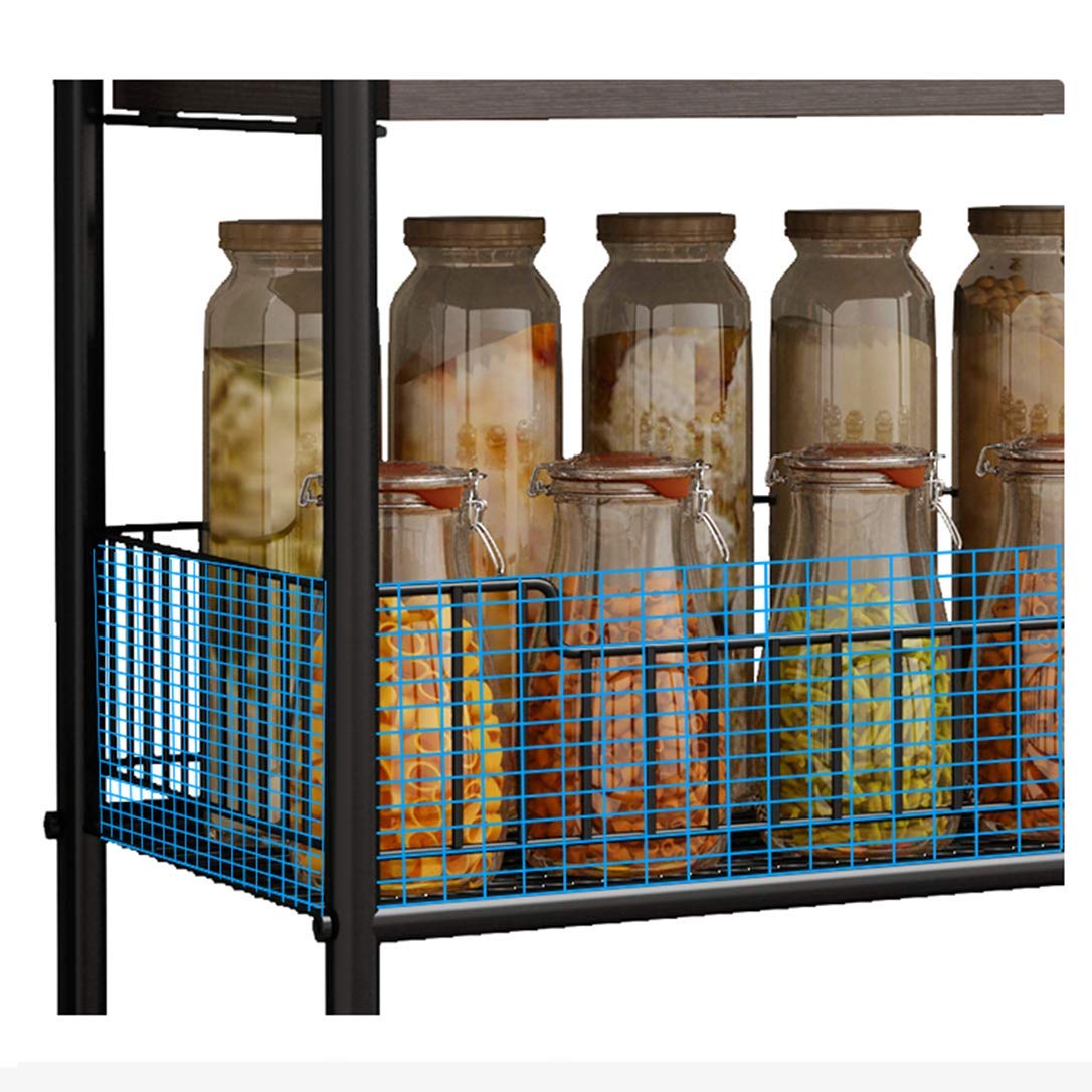 ZYFA Carrello Cucina Servizio,con Rotelle, Scaffale Portaoggetti Mobile,Carrello Portaoggetti Multiuso, Carrello Salvaspazio, Scaffale Rete Metallica Contenitori