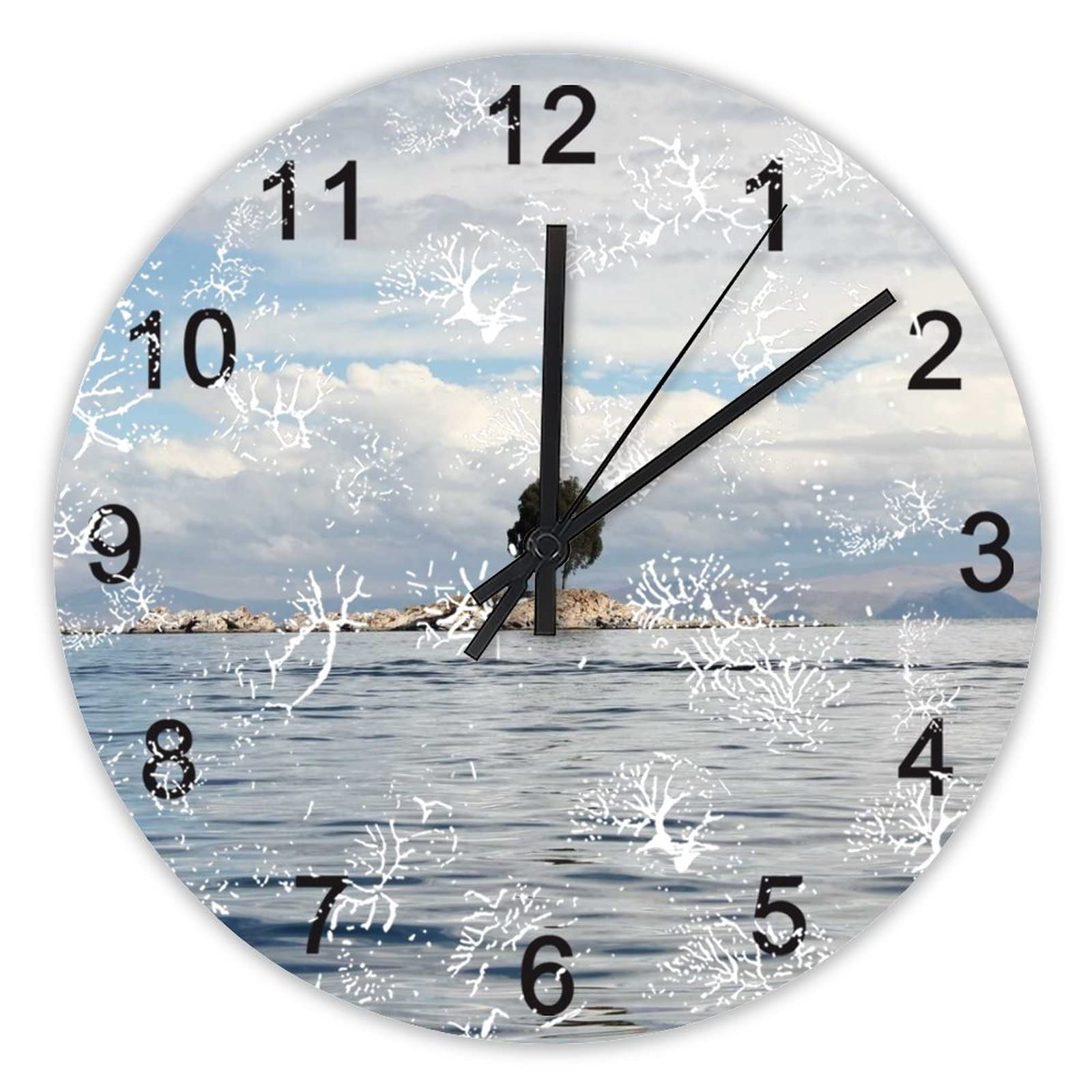 Horloge murale haut de gamme Lac Titicaca 40 cm, l'élégance silencieuse pour intérieur chic