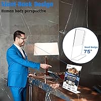 Vista 4 de Laerjin Acrylic Sign Holder 8.5 x 11 - 10 Pack Clear Slanted L-Shaped Display Stand, Flyer & Menu Frame, Side Loading Paper Signage Holder - Office