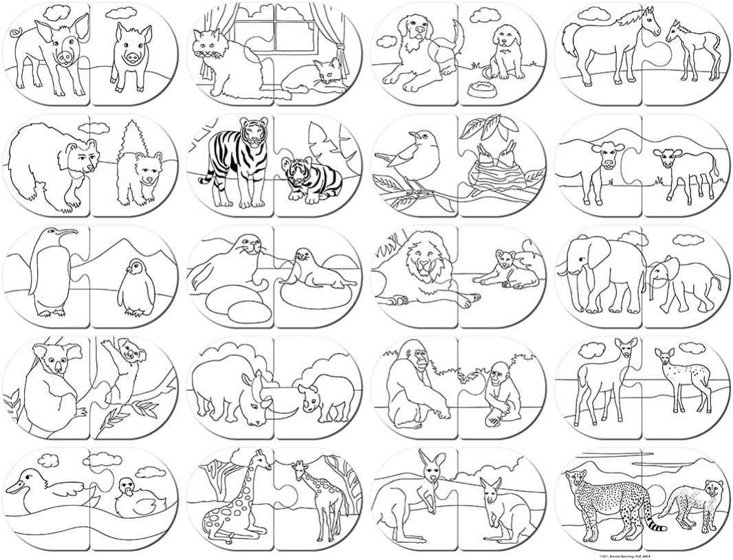 MasterPieces Kids Games - Educational Animals Matching Puzzle Matching Game - Game for Kids and Family - Laugh and Learn