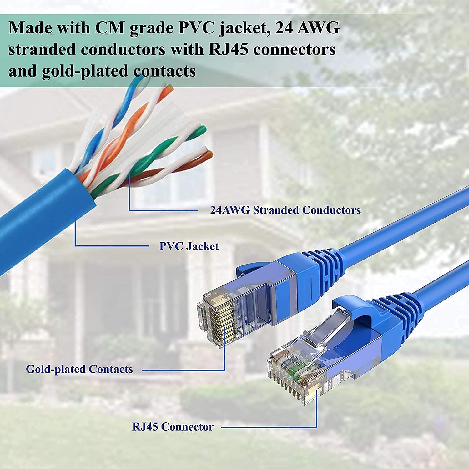 PremiumAV 10m CAT6E Ethernet Cable - Blue -4
