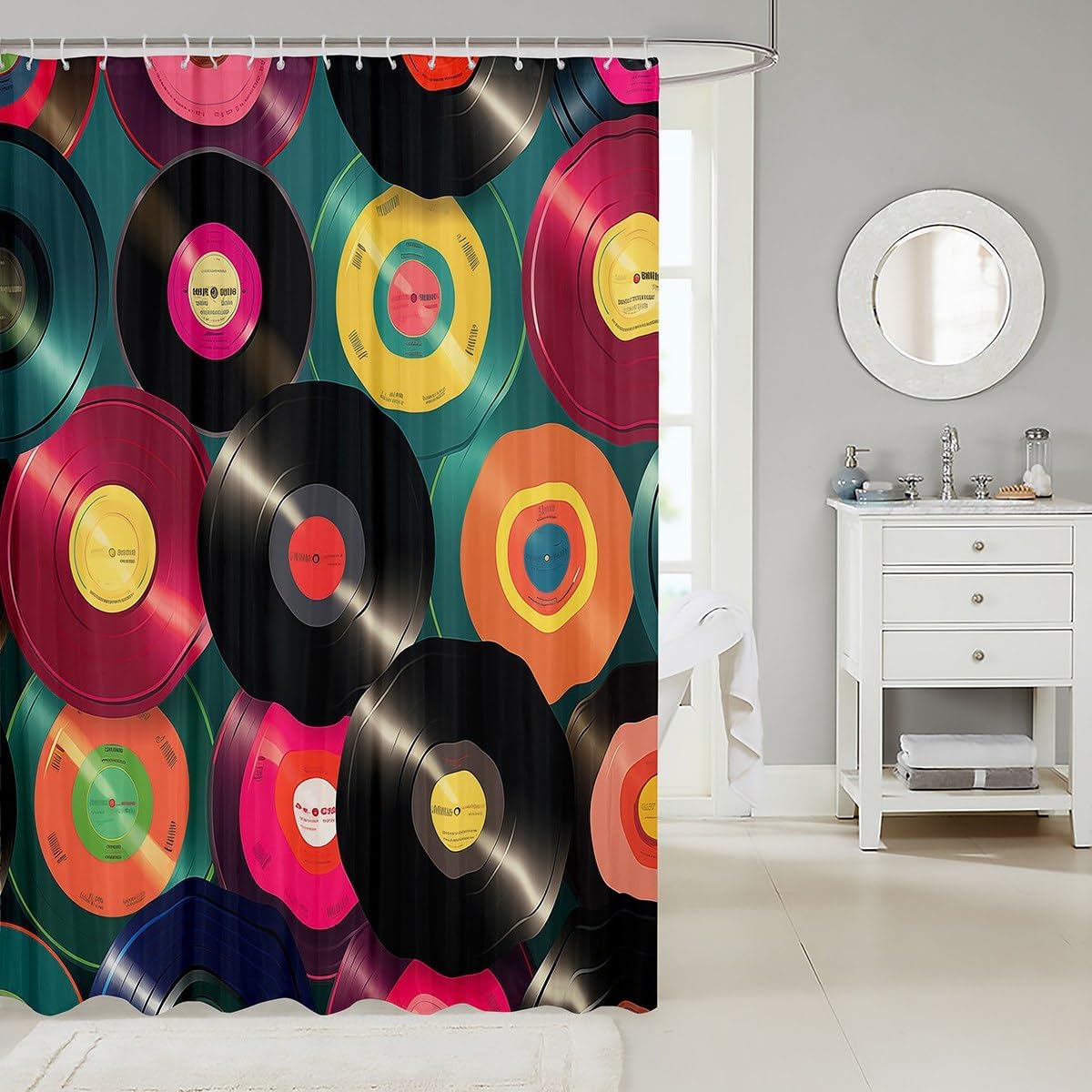 Feelyou Disc Shower Curtain 72x84 Inches for Boys Girls Bathroom image 2