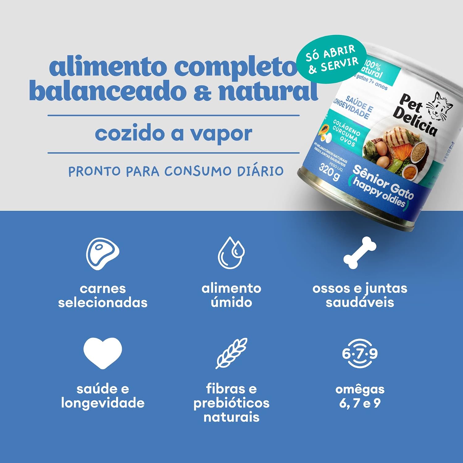 Pet Delícia Sênior Gato 320g, Alimentação Natural para Longevidade e Vitalidade Pet Delícia Sênior Gato 320g, Alimentação Natural para Longevidade e Vitalidade