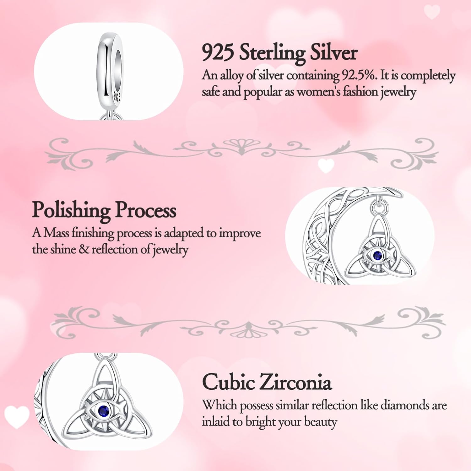 925 Sterling Silver Charms Fits Bracelets and Necklaces Charms for Women Fashion Jewelry for Women, Lover, Mother and Friend - Image 5