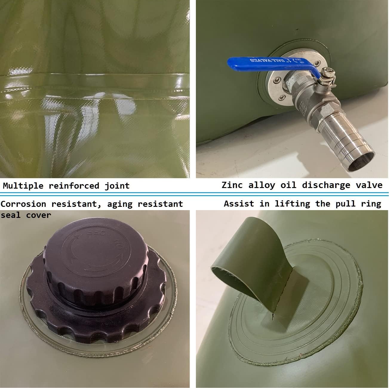 WANLIAN Outdoor Supplies Large Capacity Soft Gasoline Container Bag, Portable Oil Drum Fuel Tank Gasoline Tank, Folding Oil Bag Gasoline Container for Motorcycle Car,for Liquid Storage（29 Gal