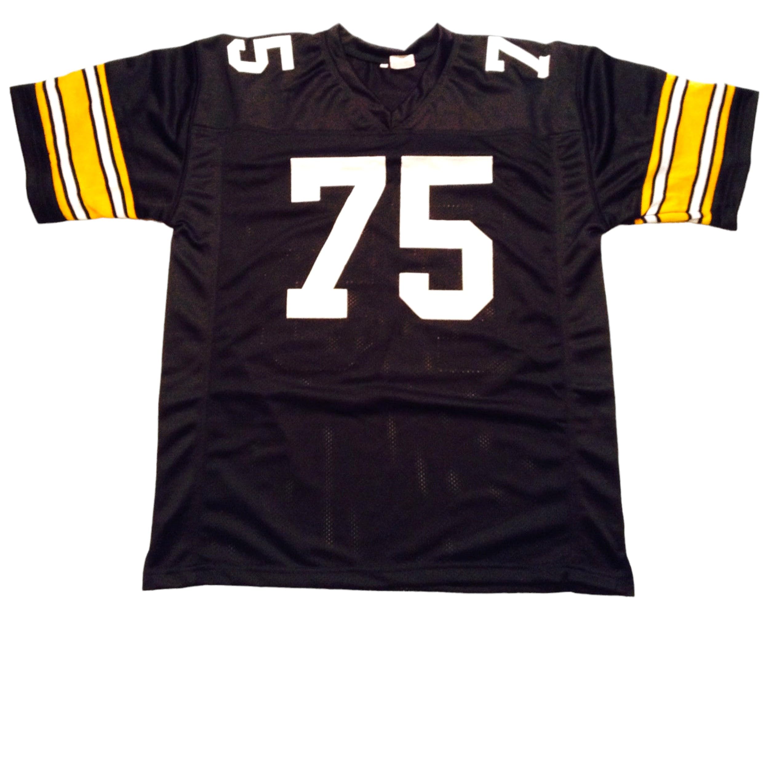 Generic Joe Greene Jersey Stitched #75 Pittsburgh Black Custom Football New No Brand/Logos (US, Alpha, X-Large, Regular, Regular, Black)
