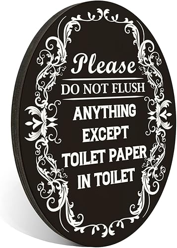 Por favor no enjuagar nada excepto papel higiénico en el letrero del inodoro para uso en interiores y exteriores hogar o negocios 4 x 5 pulgadas con