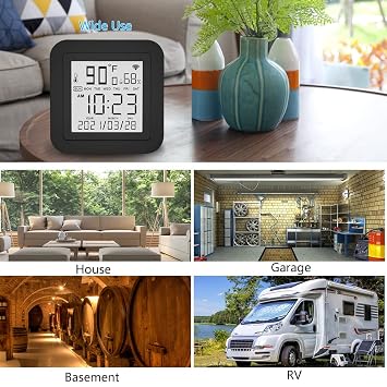 eMylo WiFi Temperature & Humidity Sensor with Display & IR Control, Alexa | 2-in-1 thermo-hygrometer + IR blaster; 2.4GHz WiFi; Smart Life/Tuya; 1C; 0-99% RH (5%); remote app; Smart DIY automation