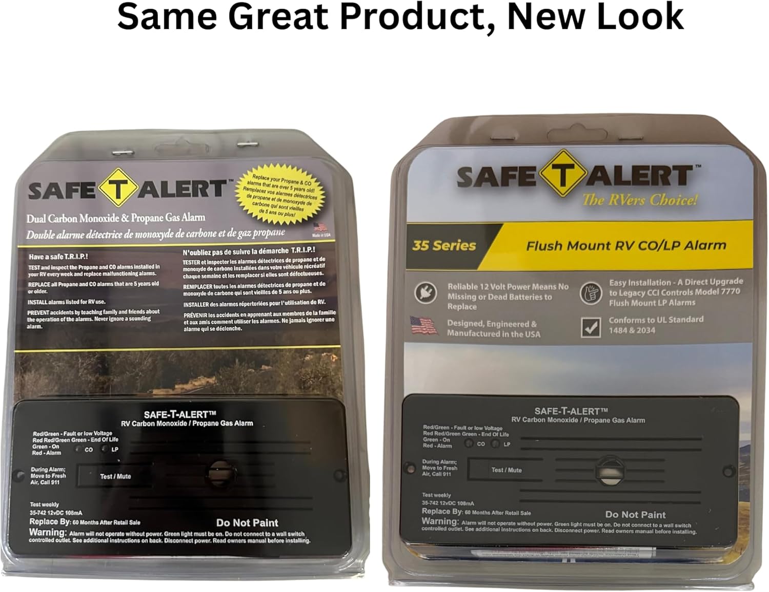 Safe T Alert - Dual LP/CO Alarm - Flush Mount Black - 35-742-BL