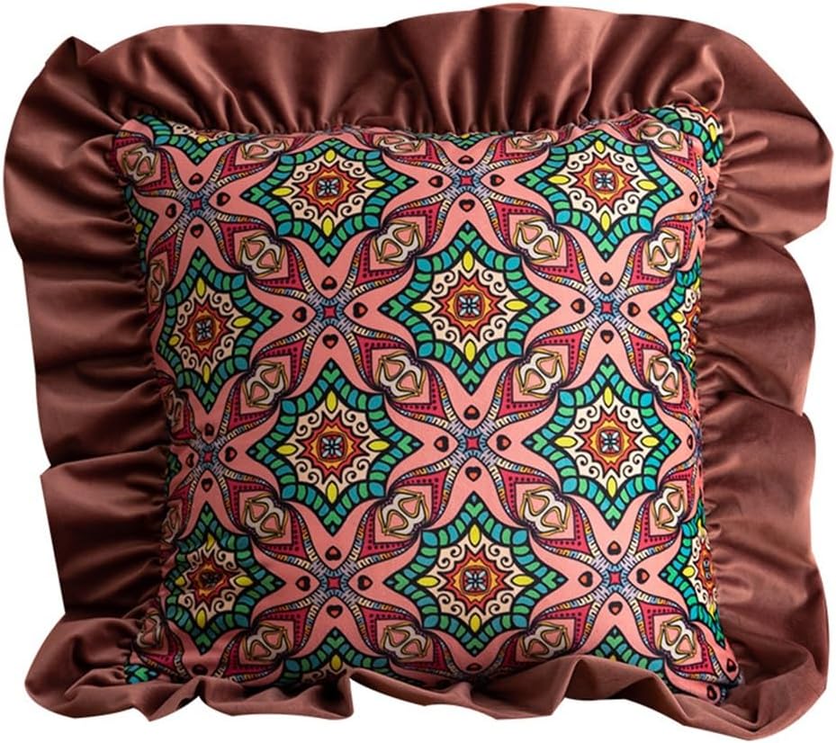 HBJWOV ometric Ethnic Wind Living Room Sofa Waist Pillow Bedroom Cushion Retro Red Long Printed