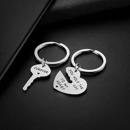 Miniatura 4 de Regalos para pareja para novio y novia Llavero con texto en inglés You Hold The Key To My Heart para él y ella, regalos de cumpleaños para el día