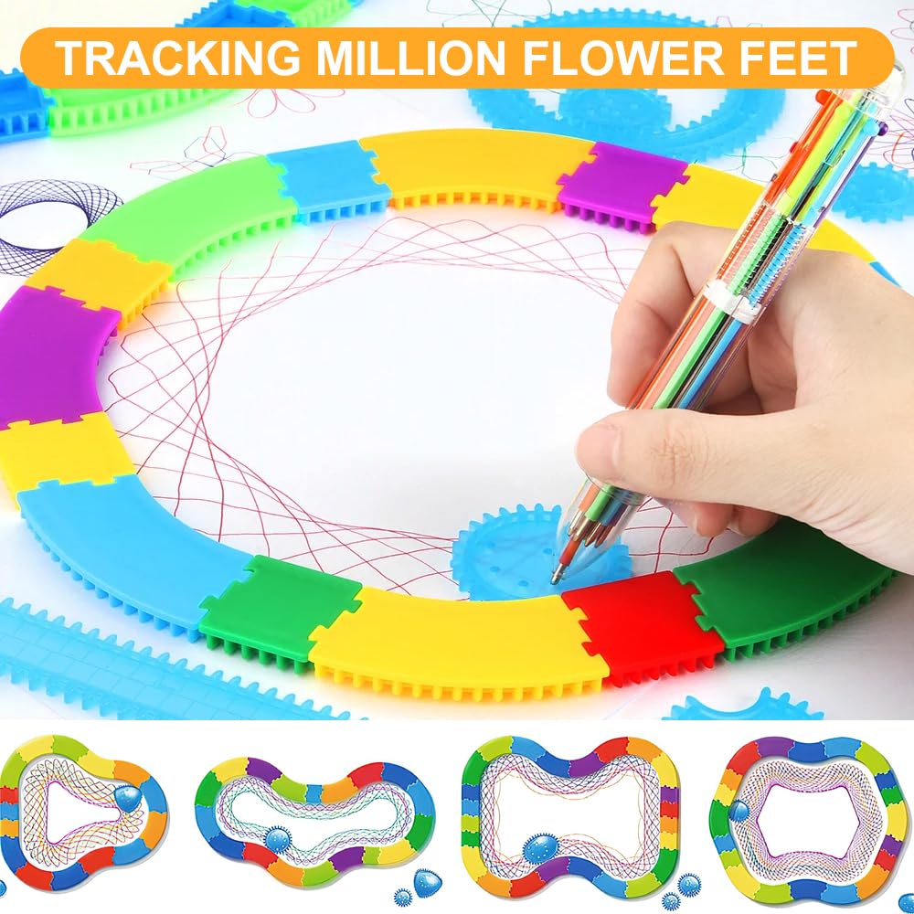 YANGUN Spirograph, 45 pcs Spirograph Deluxe, Spirographe Enfant, Mandala Designer, pour Enfants et Adultes