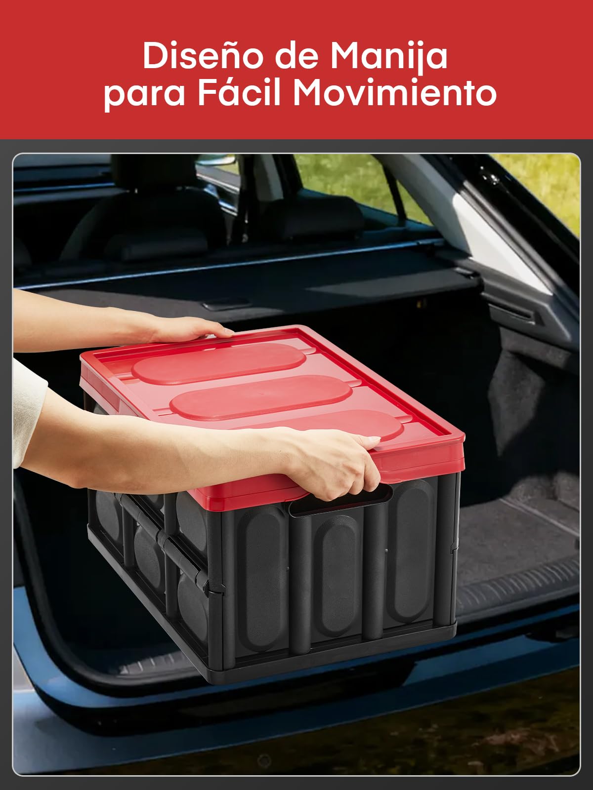FOHERE 48 L 3 Piezas Caja de Almacenamiento de Plástico Plegable con Tapas
