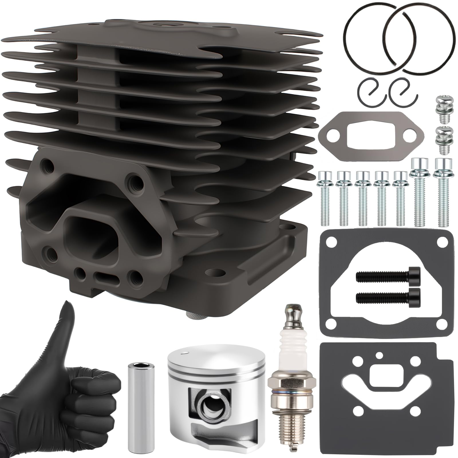 Photo 1 of Gioong 150BT Cylinder Piston Kit Compatible with Husqvarna 150BF 150BT 350BF 350BT Jonsered BB2250 Backpack Blower Replace 502848701 531396701