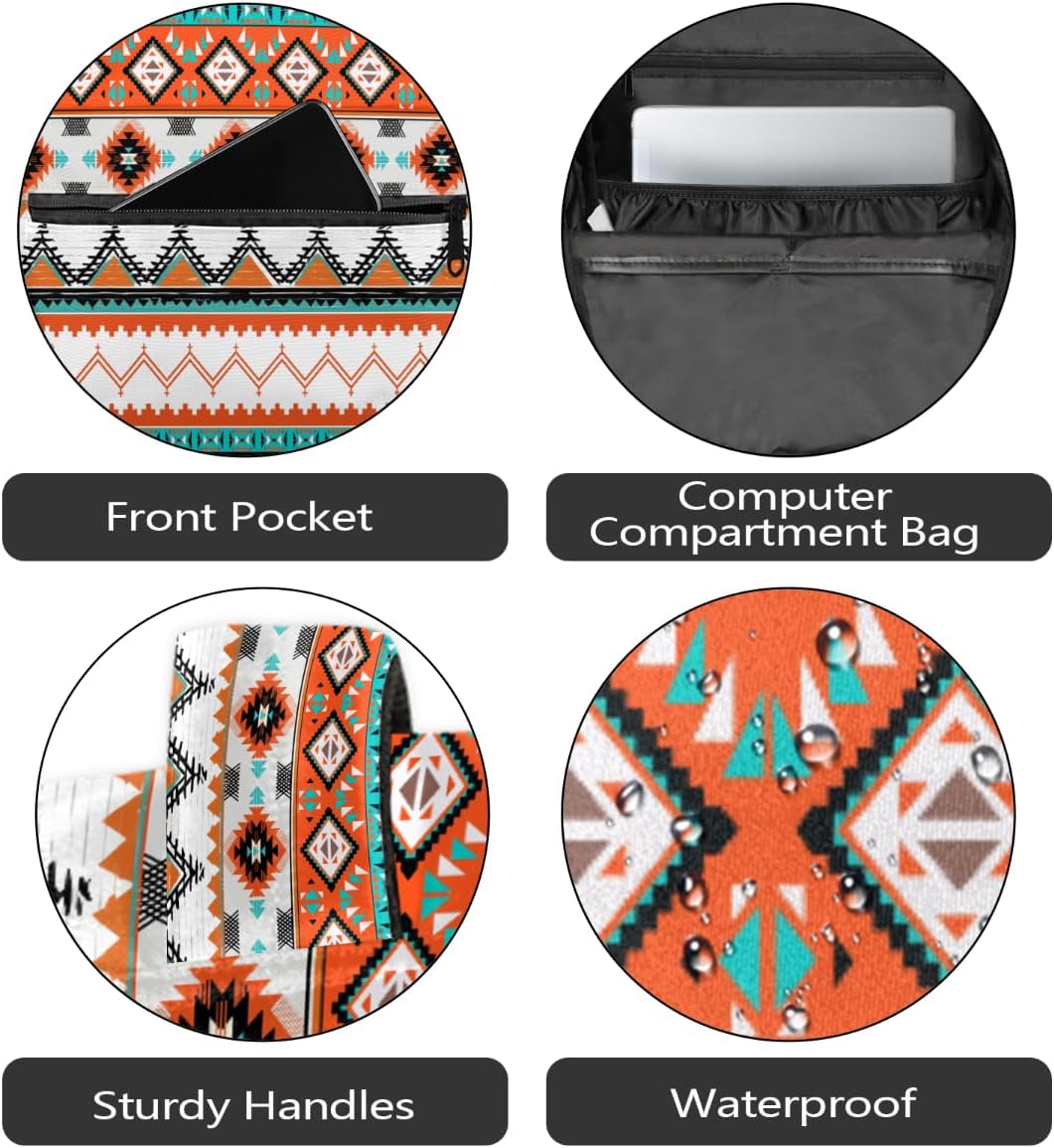 Aztec Western Ethnic Backpack for Kids Girls Boys School Backpack Aesthetic Students Bookbag 16 inch Laptop College Daypack Lightweight Gym Travel Bag Sports Computer Rucksack