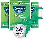 Oral-B Glide Mint Dental Floss Picks with Long Lasting Scope Flavor, 3 Pack of 75 Picks (225 Total)