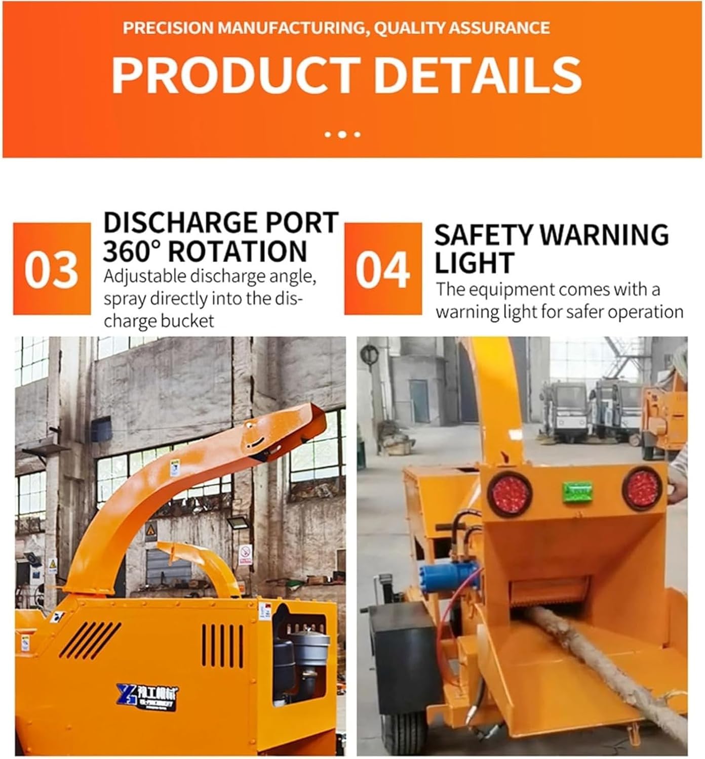 Professional Grade Wood Grinder Chipper Automatic Feed Wood Chipper Shredder Towable Mobile Unit for Landscaping Business & Contractors