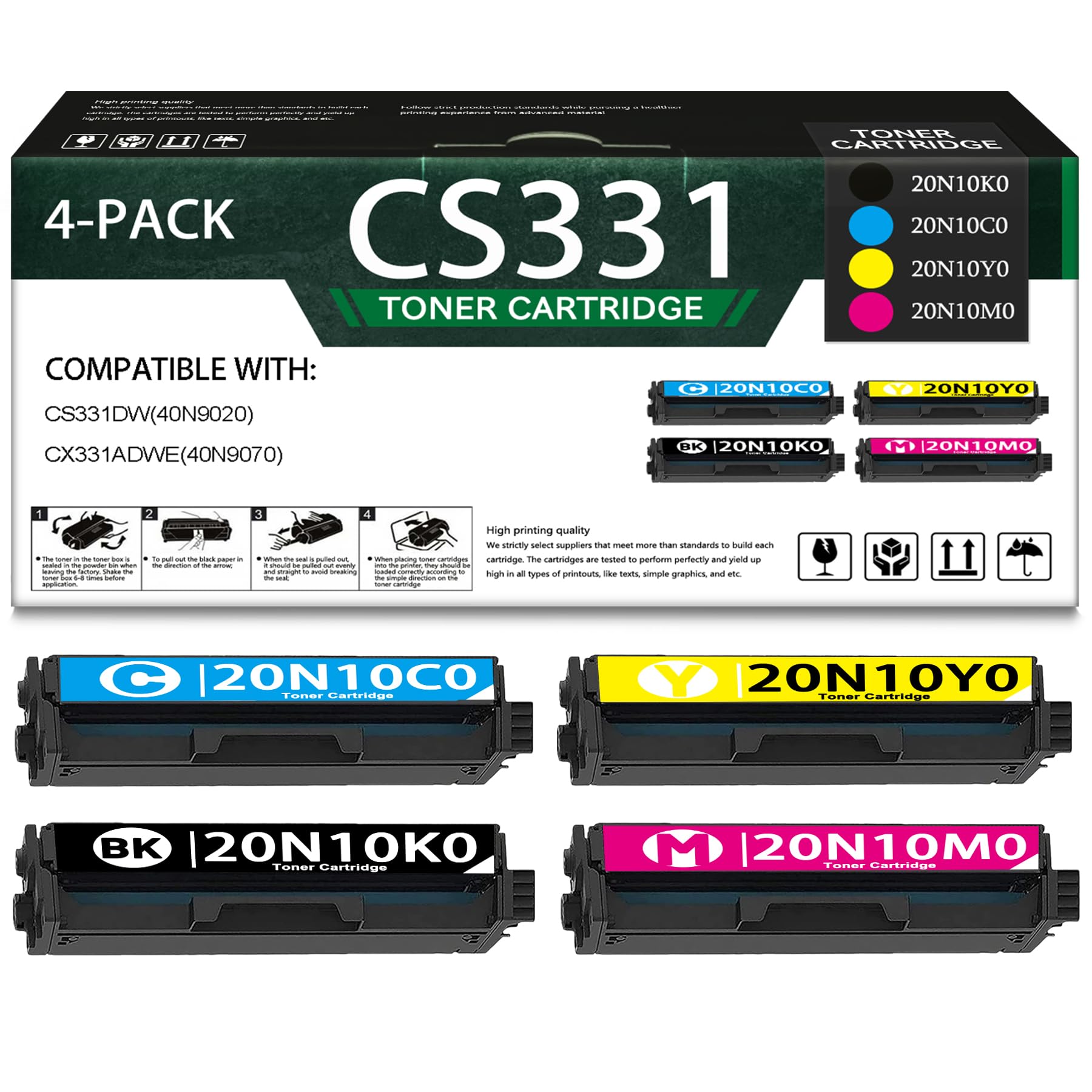 Lexmark Color Laser Printer Aazon.co: 20N10 4-Color Cobo Pack Toner ...
