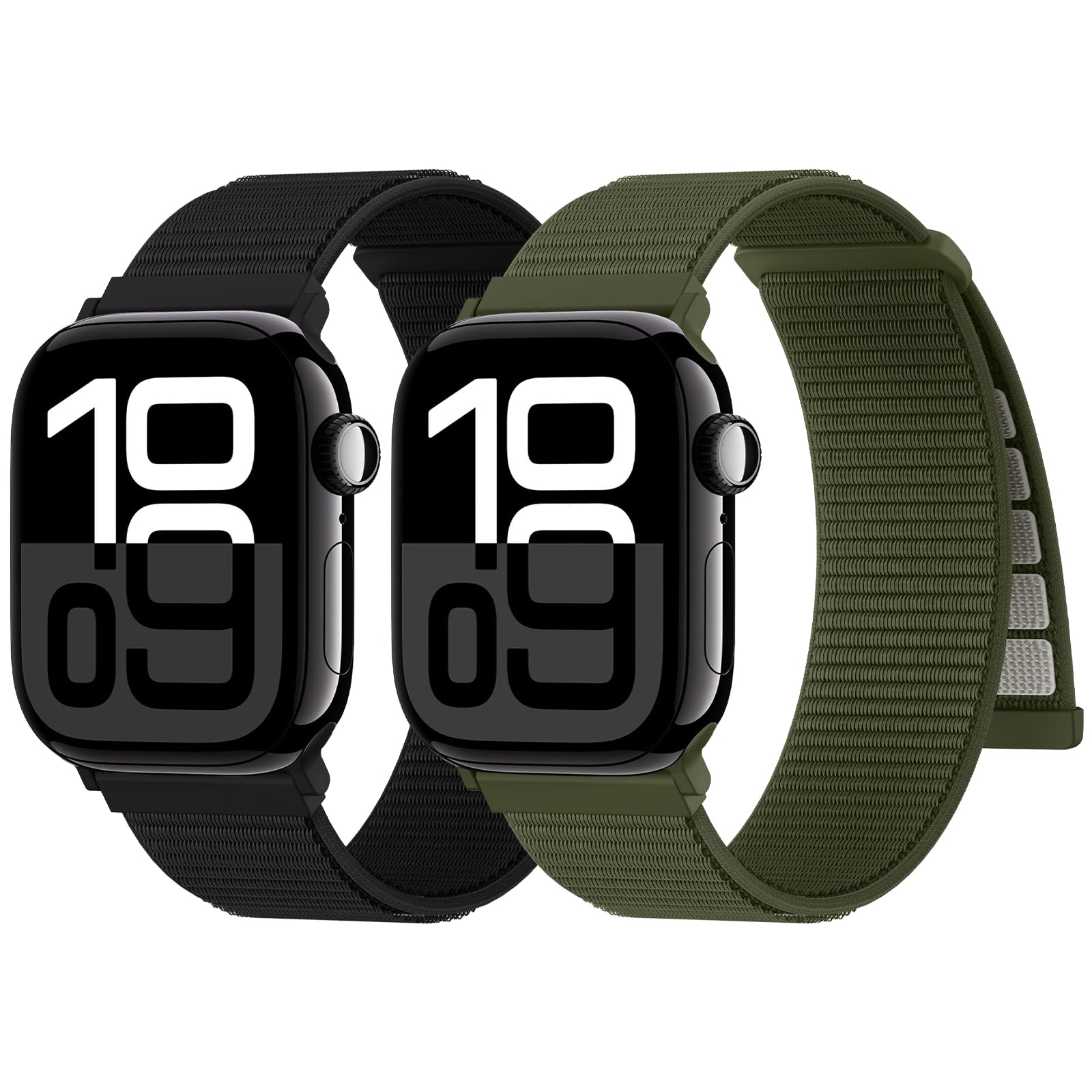 Yoohoo 2 Stück Nylon Armband Kompatibel mit Apple Watch 40mm 41mm 38mm 49mm 46mm 45mm 44mm 42mm,Sport Loop für iWatch Band 11 10 9 SE Ultra 8 7 6 5 4 3 2 1