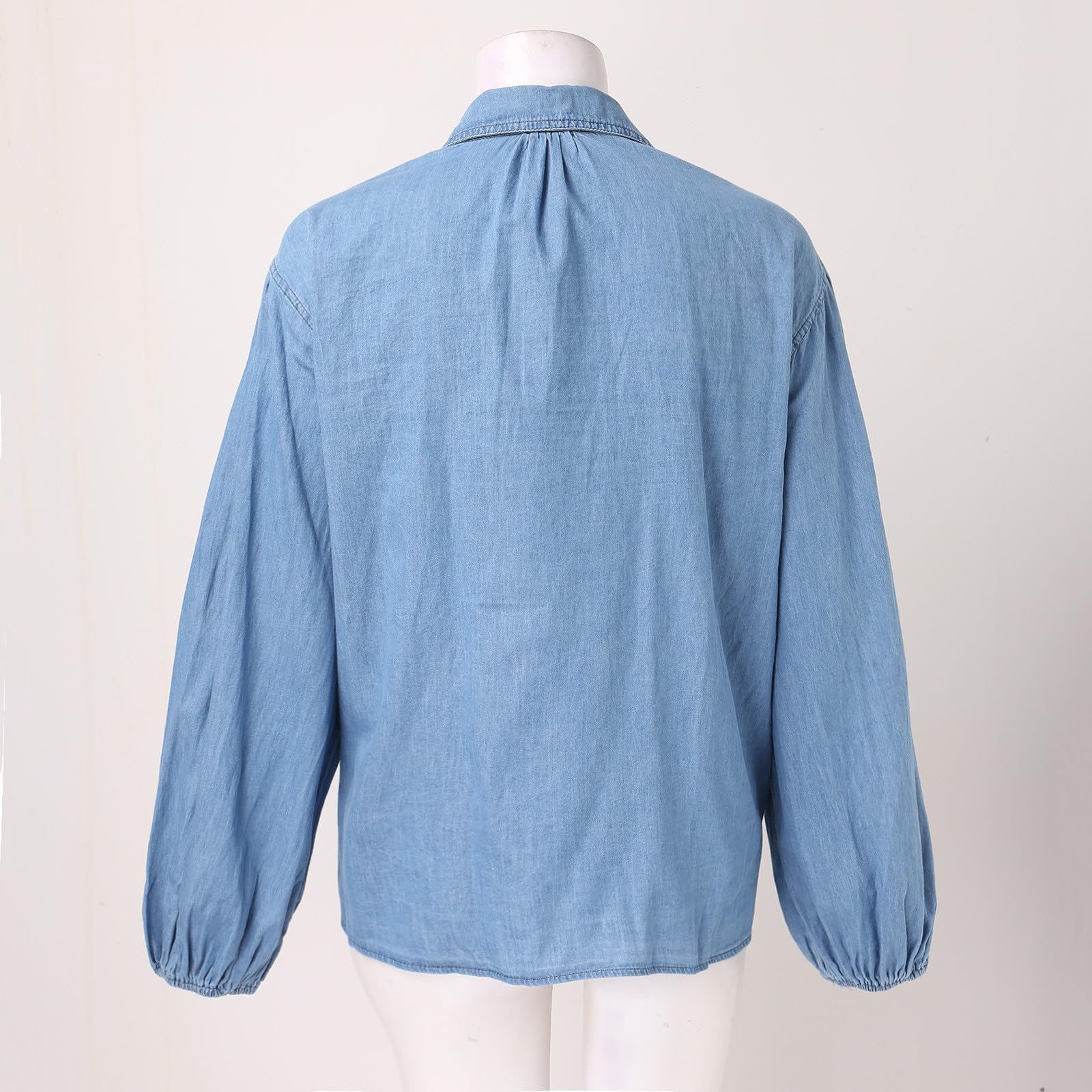 Regenjacke Übergangsjacke DamenDenim Jeans Damenhemden Vollärmeliges Hemd Jeanshemd mit Umlegekragen