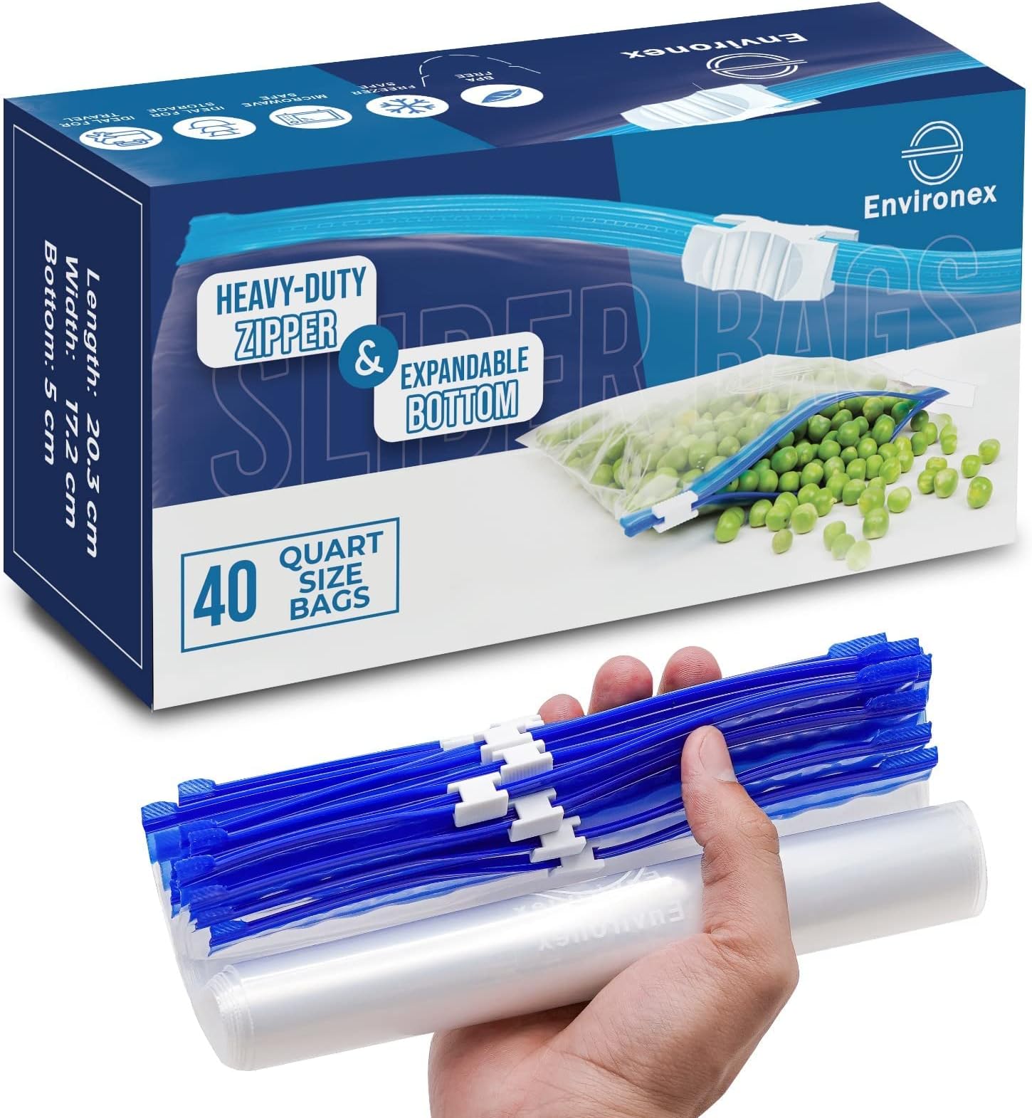 Sacs de congélation. LLDPE 3 l 32 cm x 25 cm transparent en boîte (900 unités) main image 1